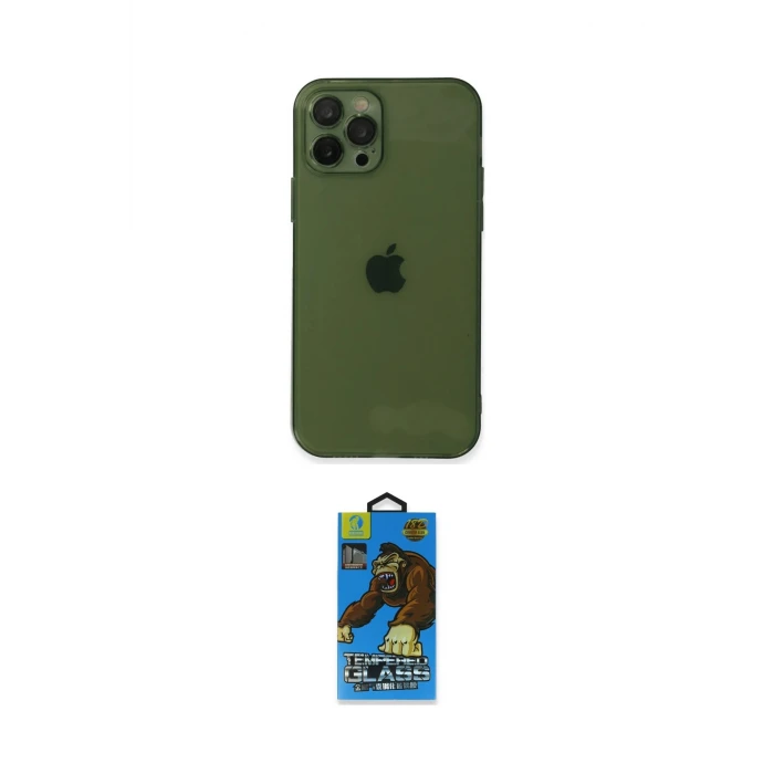 ieg™ iPhone 12 Pro Max Kılıf Ahenk Doku - Siyah 18D Cam Ekran Koruyucu