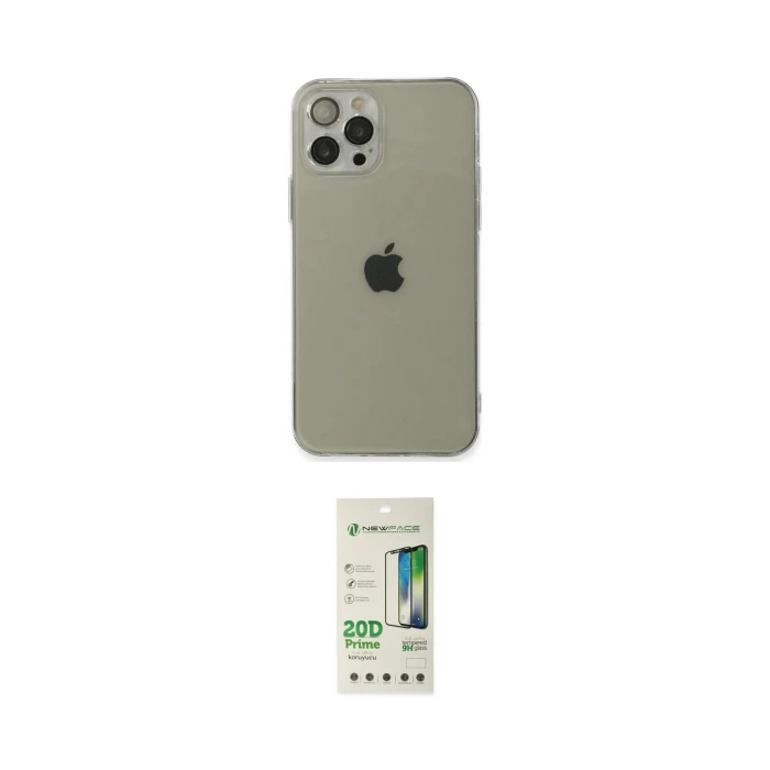 ieg™ iPhone 12 Pro Max Kılıf Ahenk Doku - Siyah 20D Premium Cam Ekran Koruyucu
