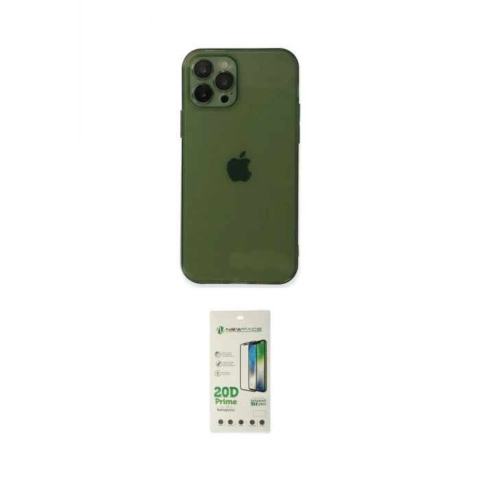 ieg™ iPhone 12 Pro Max Kılıf Ahenk Doku - Siyah 20D Premium Cam Ekran Koruyucu