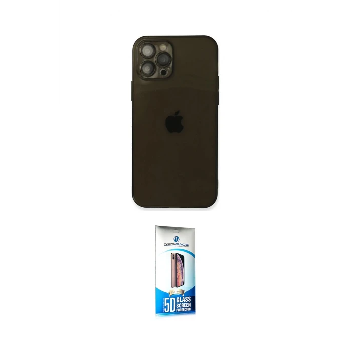 ieg™ iPhone 12 Pro Max Kılıf Ahenk Doku - Siyah 5D Eko Cam Ekran Koruyucu