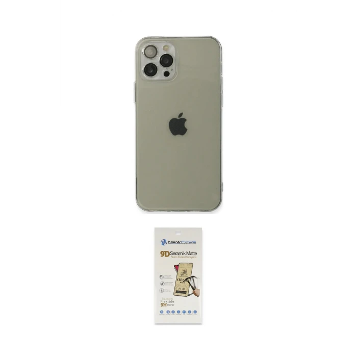 ieg™ iPhone 12 Pro Max Kılıf Ahenk Doku - Siyah Mat Seramik Nano Ekran Koruyucu