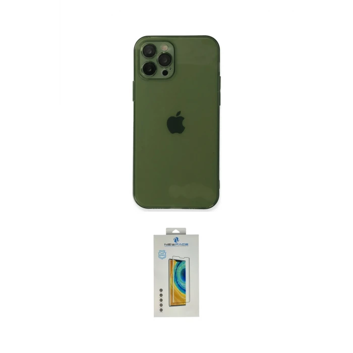 ieg™ iPhone 12 Pro Max Kılıf Ahenk Doku - Siyah Polymer Nano Ekran Koruyucu