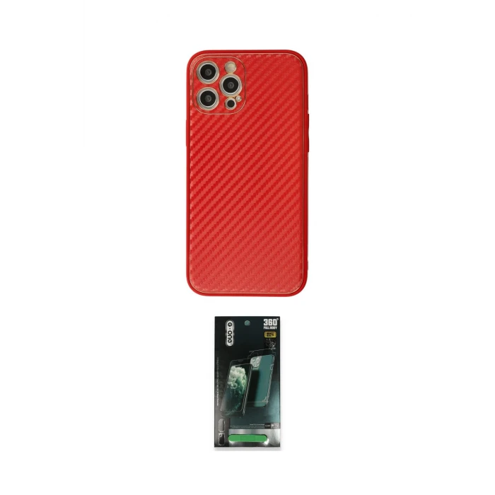 ieg™ iPhone 12 Pro Max Kılıf Ahenk Işık - Şeffaf 360 Full Body Arka Koruyucu