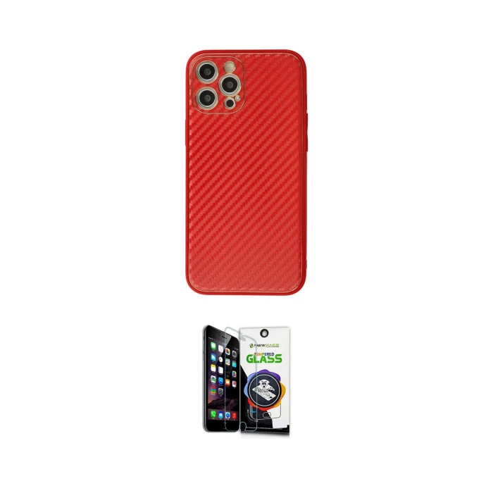ieg™ iPhone 12 Pro Max Kılıf Ahenk Işık - Şeffaf Temperli Cam Ekran Koruyucu