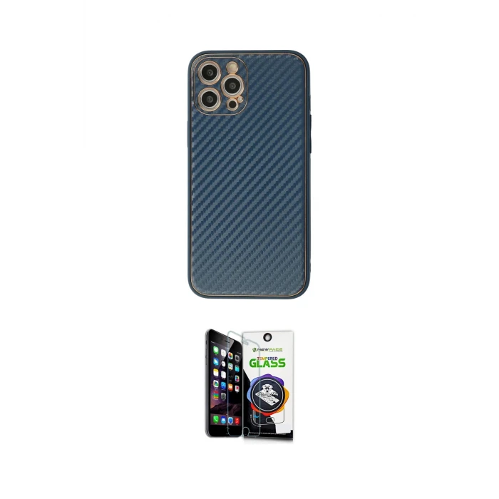 ieg™ iPhone 12 Pro Max Kılıf Ahenk Işık - Şeffaf Temperli Cam Ekran Koruyucu