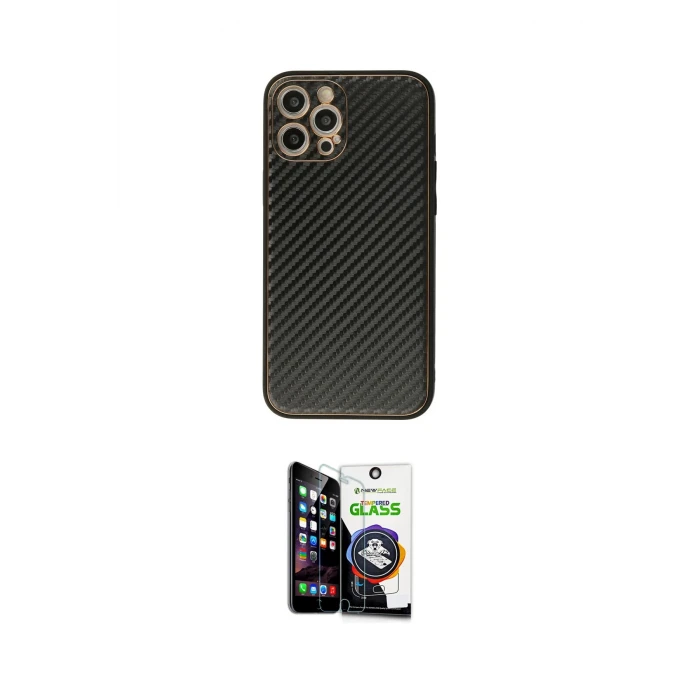 ieg™ iPhone 12 Pro Max Kılıf Ahenk Işık - Şeffaf Temperli Cam Ekran Koruyucu