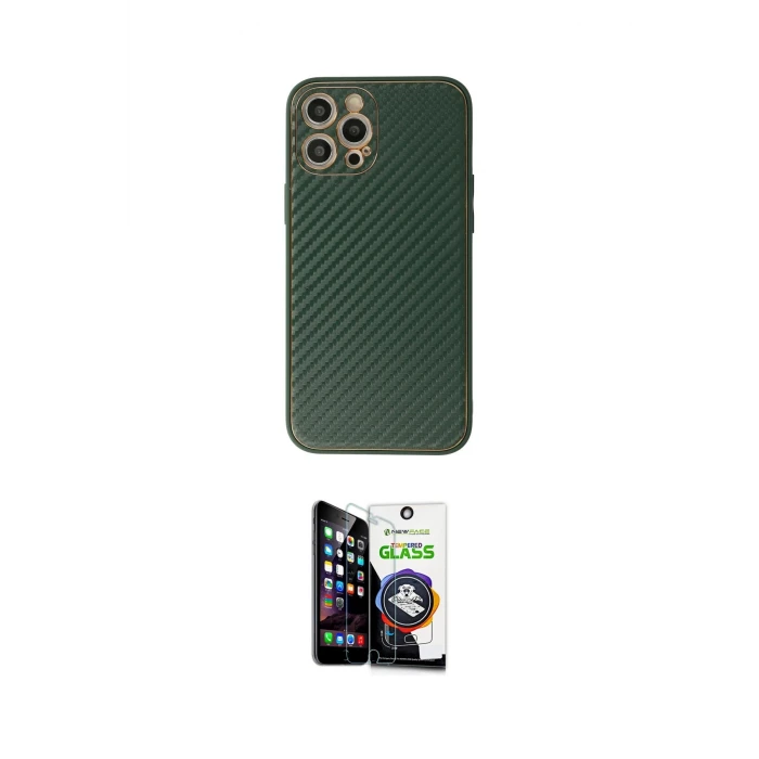 ieg™ iPhone 12 Pro Max Kılıf Ahenk Işık - Şeffaf Temperli Cam Ekran Koruyucu
