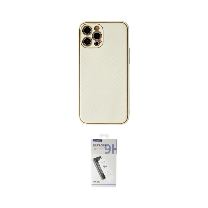 ieg™ iPhone 12 Pro Max Kılıf Ahenk Işık - Şeffaf Uv Polymer Nano Ekran Koruyucu