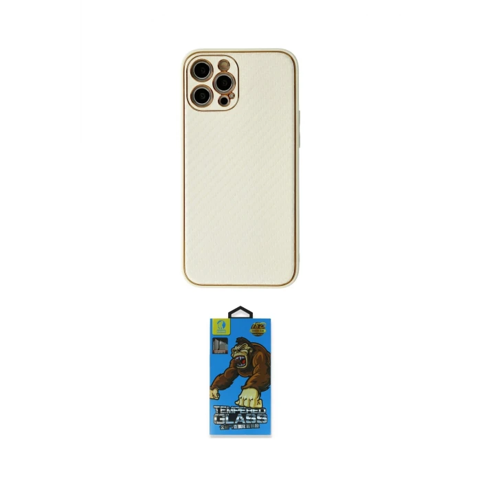 ieg™ iPhone 12 Pro Max Kılıf Ahenk Işık - Siyah 18D Cam Ekran Koruyucu
