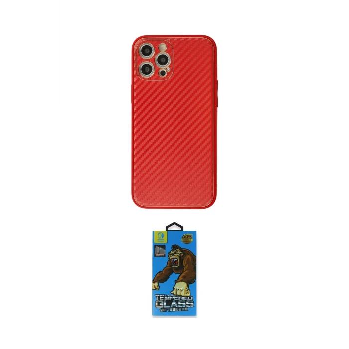 ieg™ iPhone 12 Pro Max Kılıf Ahenk Işık - Siyah 18D Cam Ekran Koruyucu