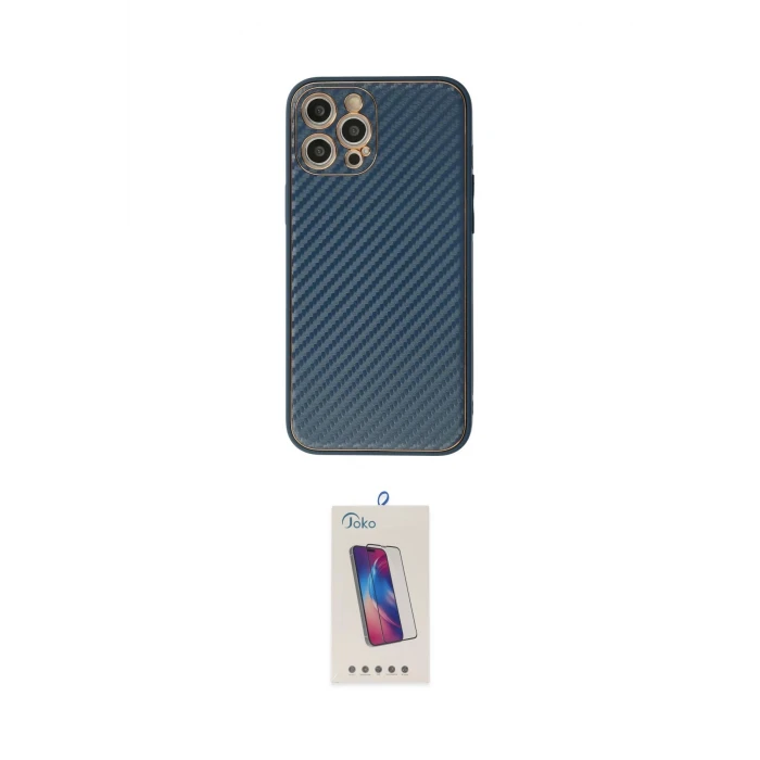 ieg™ iPhone 12 Pro Max Kılıf Ahenk Işık - Siyah Joko 5D Cam