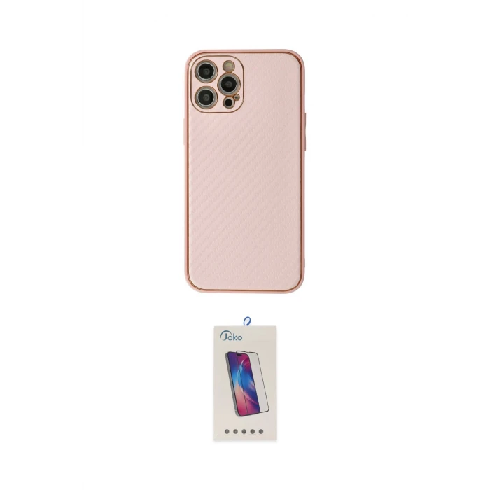 ieg™ iPhone 12 Pro Max Kılıf Ahenk Işık - Siyah Joko 5D Cam