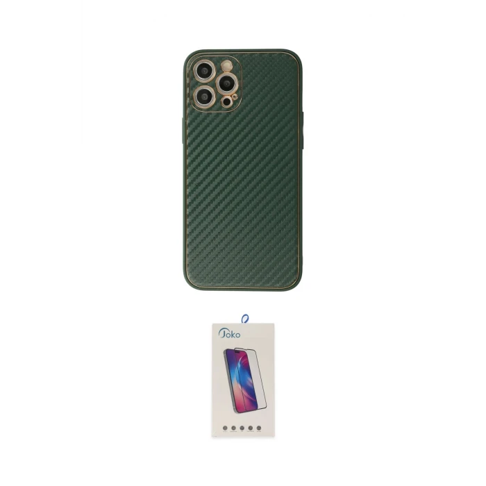 ieg™ iPhone 12 Pro Max Kılıf Ahenk Işık - Siyah Joko 5D Cam