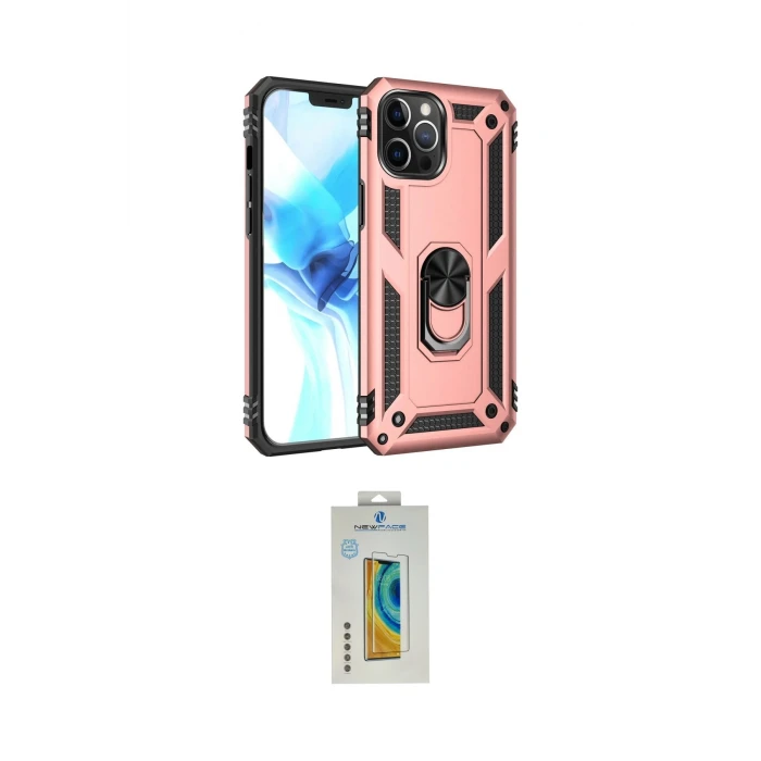 ieg™ iPhone 12 Pro Max Kılıf Ahenk Klasik Koleksiyonu - Siyah Polymer Nano Ekran Koruyucu