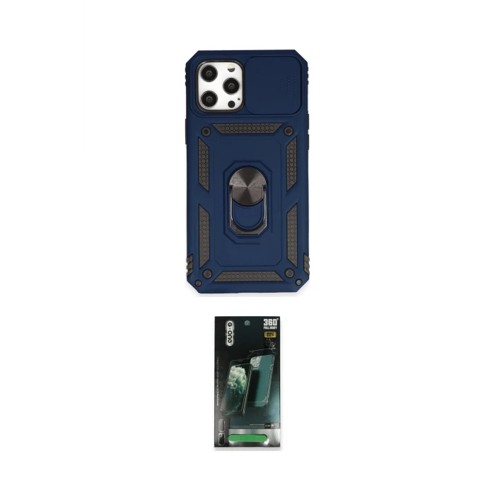 ieg™ iPhone 12 Pro Max Kılıf Ahenk Klasik - Şeffaf 360 Full Body Arka Koruyucu