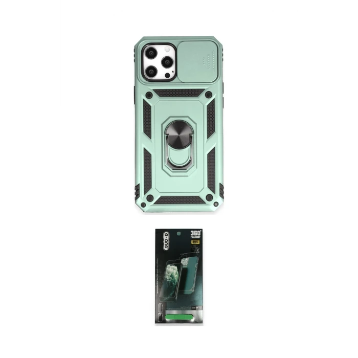 ieg™ iPhone 12 Pro Max Kılıf Ahenk Klasik - Şeffaf 360 Full Body Arka Koruyucu
