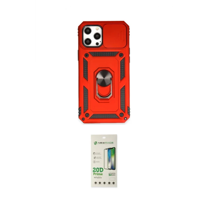 ieg™ iPhone 12 Pro Max Kılıf Ahenk Klasik - Siyah 20D Premium Cam Ekran Koruyucu