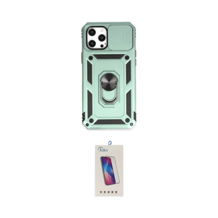 ieg™ iPhone 12 Pro Max Kılıf Ahenk Klasik - Siyah Joko 5D Cam