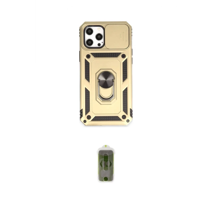 ieg™ iPhone 12 Pro Max Kılıf Ahenk Klasik - Siyah Joko Magic 5D Hayalet Cam