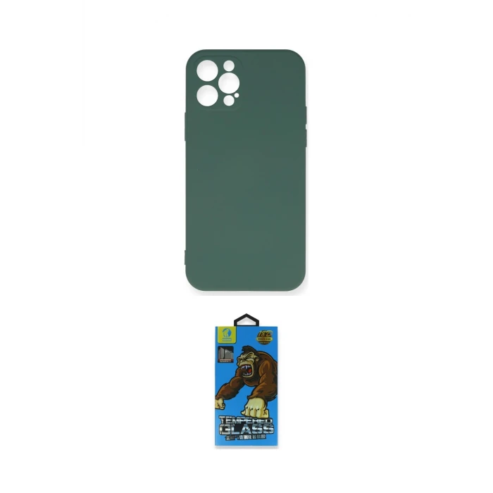 ieg™ iPhone 12 Pro Max Kılıf Ahenk Serisi - Siyah 18D Cam Ekran Koruyucu