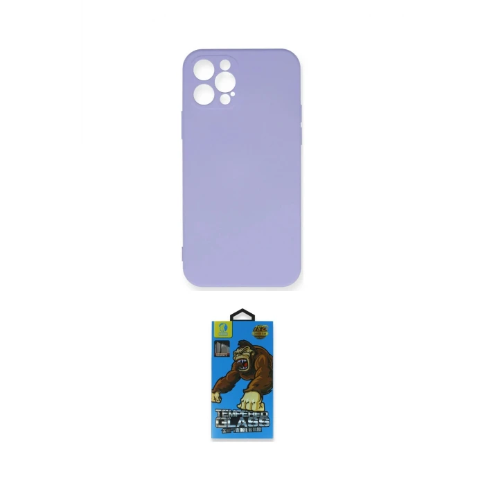 ieg™ iPhone 12 Pro Max Kılıf Ahenk Serisi - Siyah 18D Cam Ekran Koruyucu