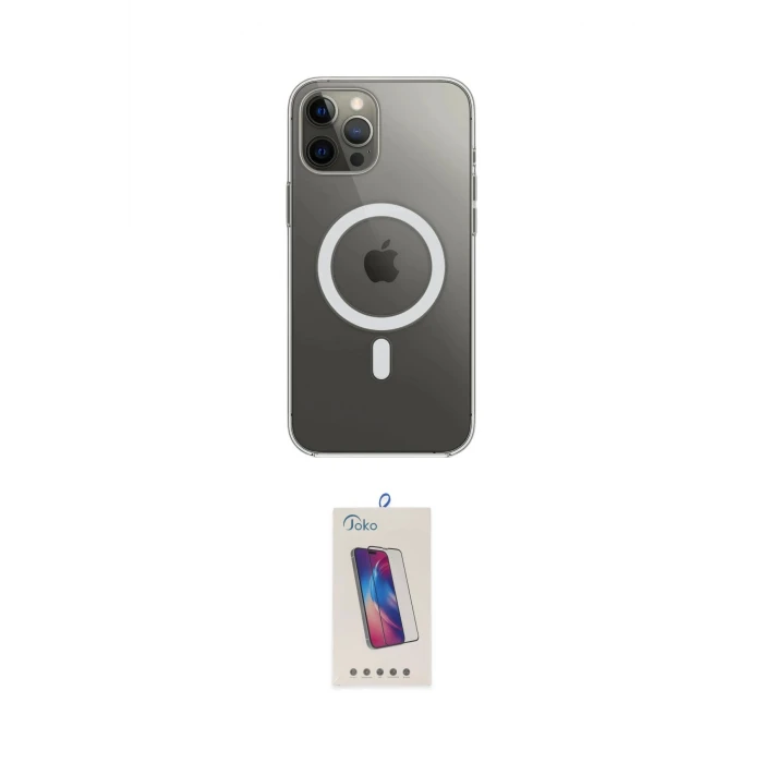 ieg™ iPhone 12 Pro Max Kılıf Ahenk Yansıma Prime - Siyah Joko 5D Cam