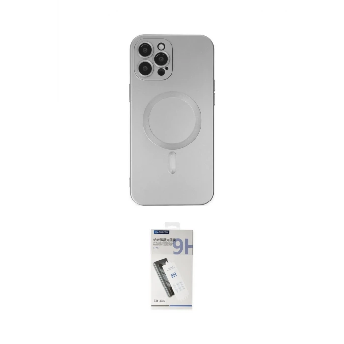 ieg™ iPhone 12 Pro Max Kılıf Akış Minimal Özel Seri - Şeffaf Uv Polymer Nano Ekran Koruyucu
