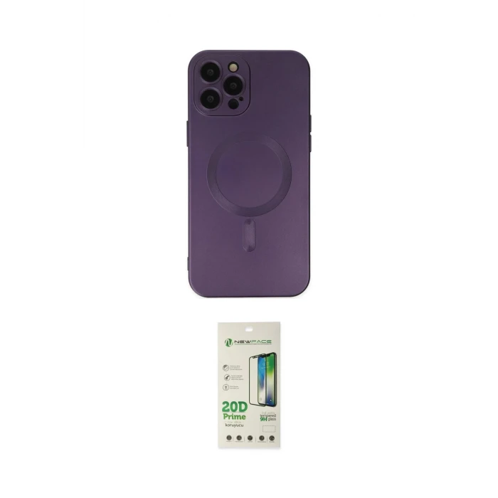 ieg™ iPhone 12 Pro Max Kılıf Akış Minimal Özel Seri - Siyah 20D Premium Cam Ekran Koruyucu