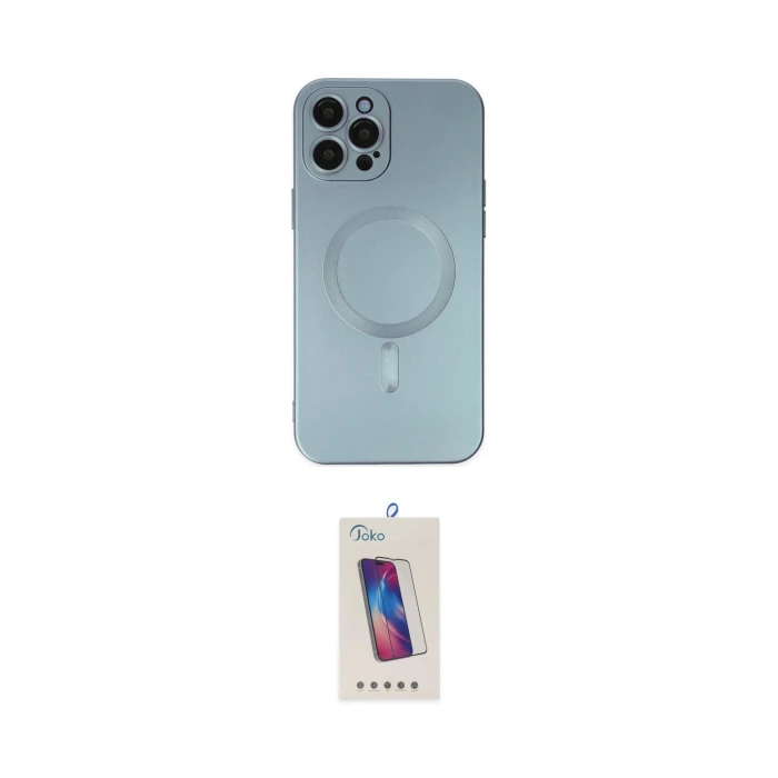 ieg™ iPhone 12 Pro Max Kılıf Akış Minimal Özel Seri - Siyah Joko 5D Cam