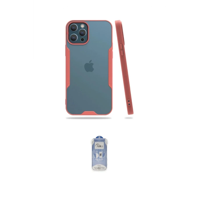 ieg™ iPhone 12 Pro Max Kılıf Atlas Asil Serisi - Siyah Joko Magic 5D Cam