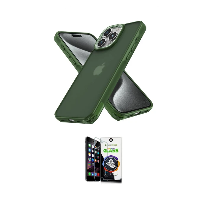 ieg™ iPhone 12 Pro Max Kılıf Atlas Form - Şeffaf Temperli Cam Ekran Koruyucu