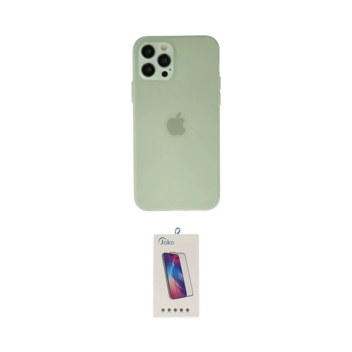 ieg™ iPhone 12 Pro Max Kılıf Atlas Minimal Prime - Siyah Joko 5D Cam