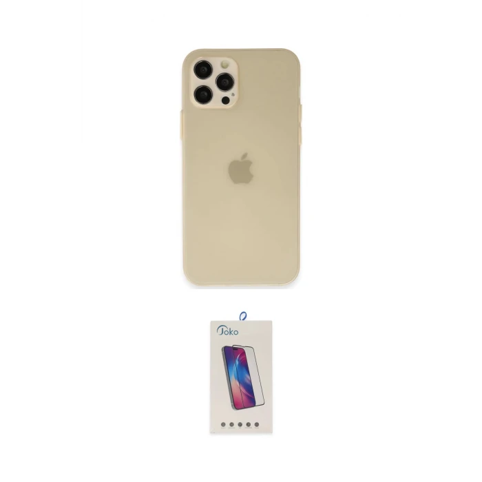 ieg™ iPhone 12 Pro Max Kılıf Atlas Minimal Prime - Siyah Joko 5D Cam