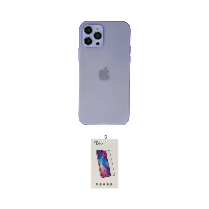 ieg™ iPhone 12 Pro Max Kılıf Atlas Minimal Prime - Siyah Joko 5D Cam