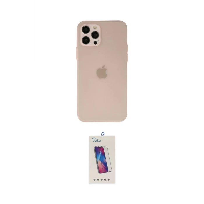 ieg™ iPhone 12 Pro Max Kılıf Atlas Minimal Prime - Siyah Joko 5D Cam