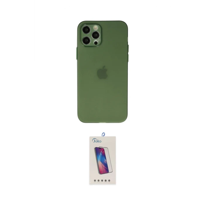 ieg™ iPhone 12 Pro Max Kılıf Atlas Minimal Prime - Siyah Joko 5D Cam