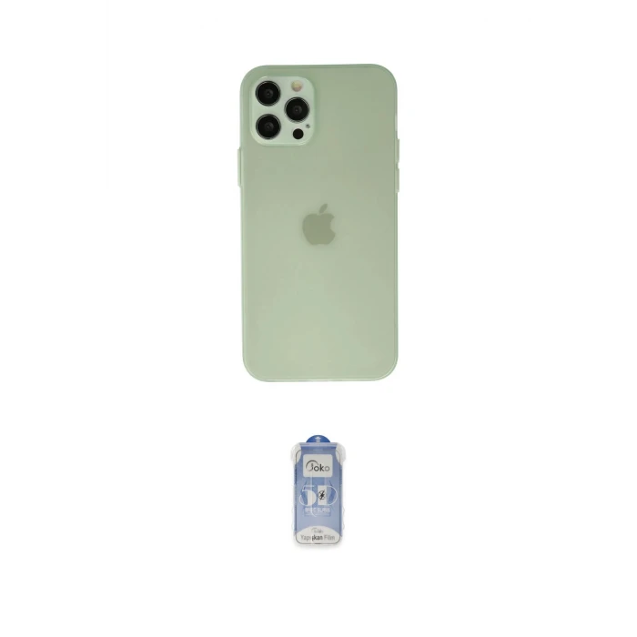 ieg™ iPhone 12 Pro Max Kılıf Atlas Minimal Prime - Siyah Joko Magic 5D Cam