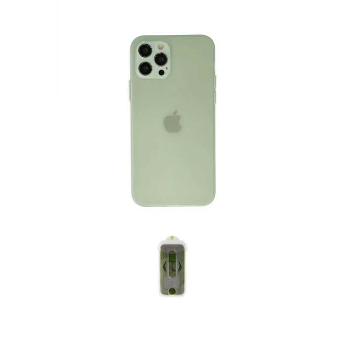ieg™ iPhone 12 Pro Max Kılıf Atlas Minimal Prime - Siyah Joko Magic 5D Hayalet Cam
