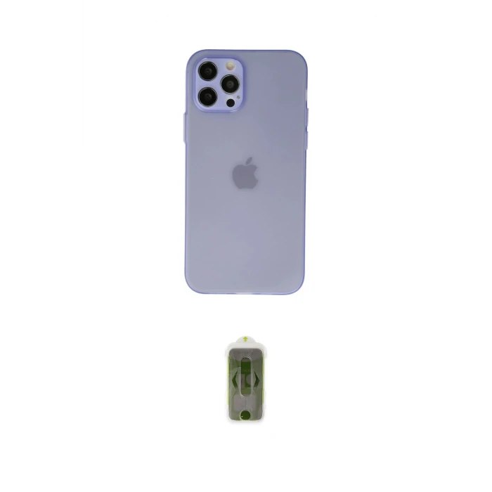 ieg™ iPhone 12 Pro Max Kılıf Atlas Minimal Prime - Siyah Joko Magic 5D Hayalet Cam