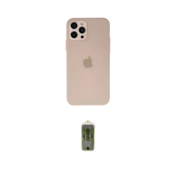 ieg™ iPhone 12 Pro Max Kılıf Atlas Minimal Prime - Siyah Joko Magic 5D Hayalet Cam