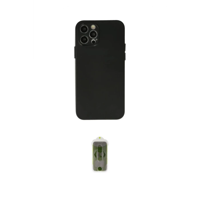 ieg™ iPhone 12 Pro Max Kılıf Atlas Minimal Prime - Siyah Joko Magic 5D Hayalet Cam