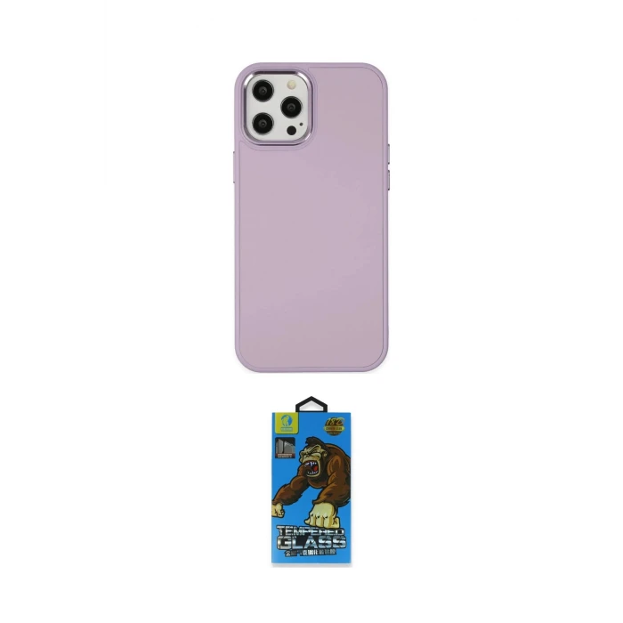 ieg™ iPhone 12 Pro Max Kılıf Çekirdek Çizgi - Siyah 18D Cam Ekran Koruyucu