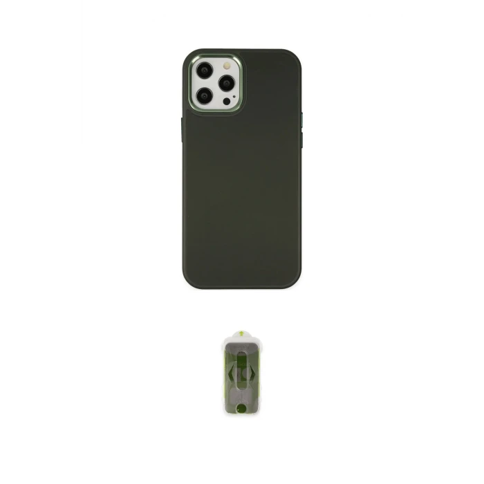 ieg™ iPhone 12 Pro Max Kılıf Çekirdek Çizgi - Siyah Joko Magic 5D Hayalet Cam