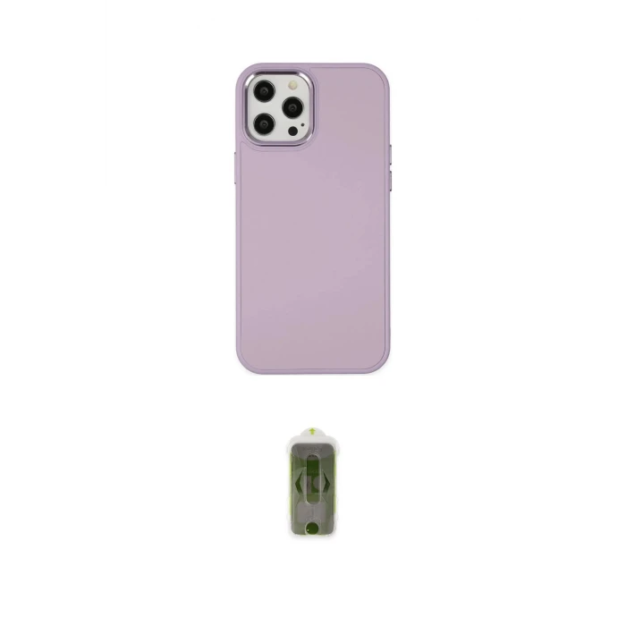 ieg™ iPhone 12 Pro Max Kılıf Çekirdek Çizgi - Siyah Joko Magic 5D Hayalet Cam