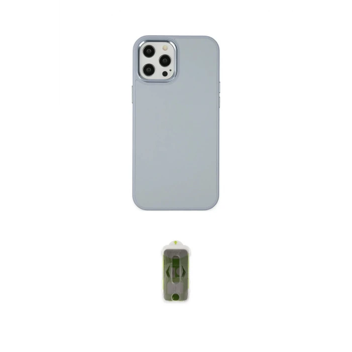 ieg™ iPhone 12 Pro Max Kılıf Çekirdek Çizgi - Siyah Joko Magic 5D Hayalet Cam