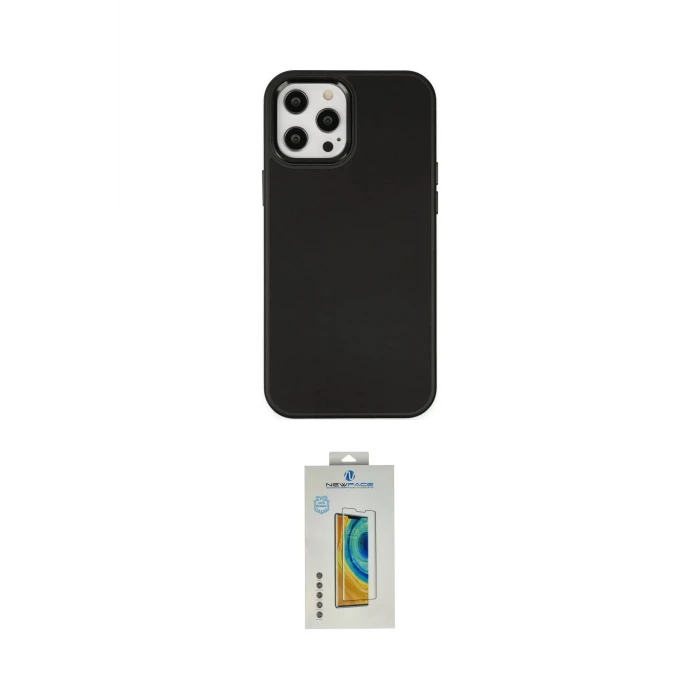 ieg™ iPhone 12 Pro Max Kılıf Çekirdek Çizgi - Siyah Polymer Nano Ekran Koruyucu