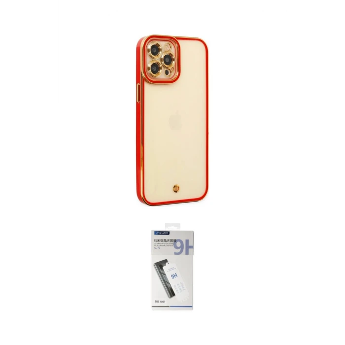 ieg™ iPhone 12 Pro Max Kılıf Çekirdek Klasik Serisi - Şeffaf Uv Polymer Nano Ekran Koruyucu