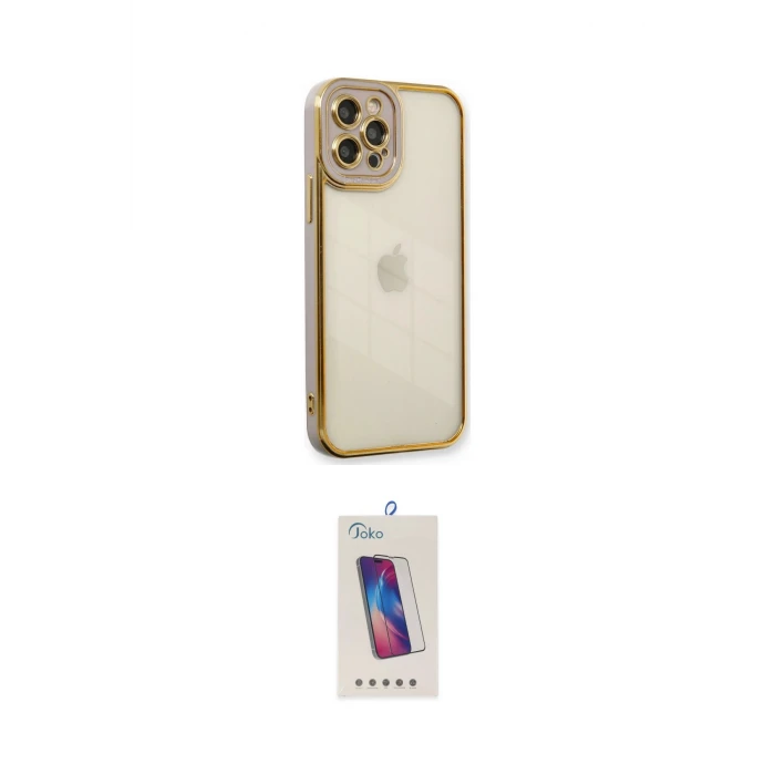 ieg™ iPhone 12 Pro Max Kılıf Çekirdek Klasik Serisi - Siyah Joko 5D Cam