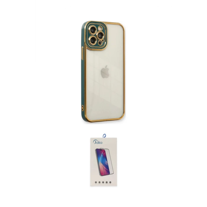 ieg™ iPhone 12 Pro Max Kılıf Çekirdek Klasik Serisi - Siyah Joko 5D Cam