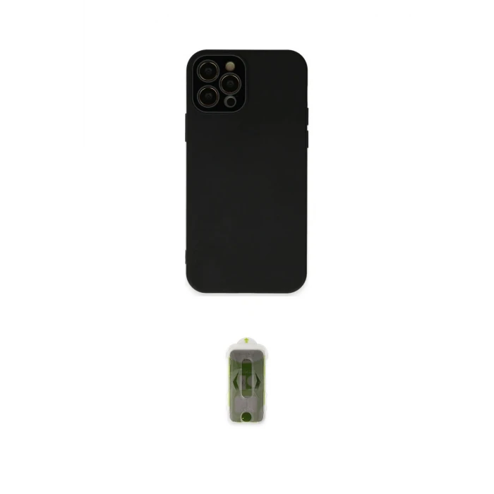 ieg™ iPhone 12 Pro Max Kılıf Çekirdek Modern Serisi - Siyah Joko Magic 5D Hayalet Cam